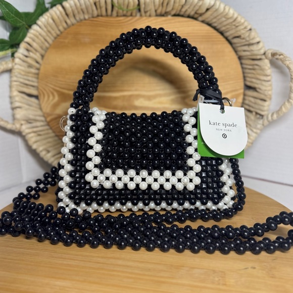 kate spade Handbags - Kate Spade NWT Black and White Beaded Handbag Collector